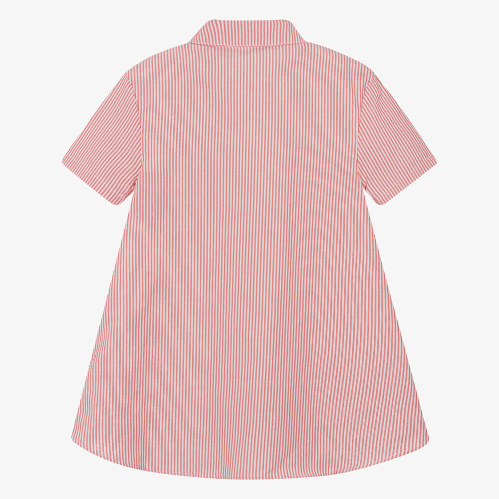 KENZO KIDS-Girls Scarlet Striped Cotton Frock | Childrensalon Outlet