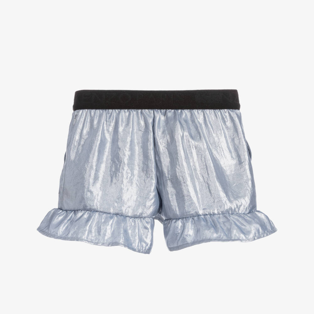 KENZO KIDS-Girls Silver Logo Shorts | Childrensalon Outlet