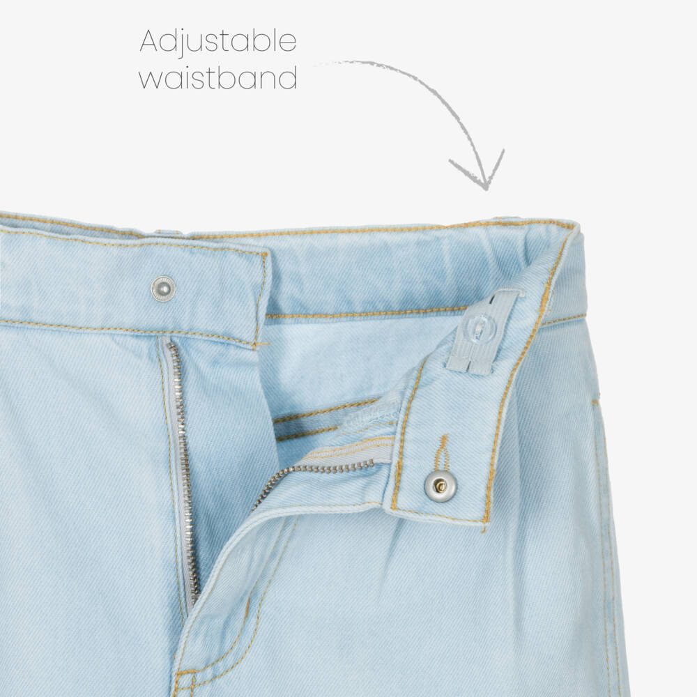 KENZO KIDS-Girls Soft Blue Denim Trousers | Childrensalon Outlet