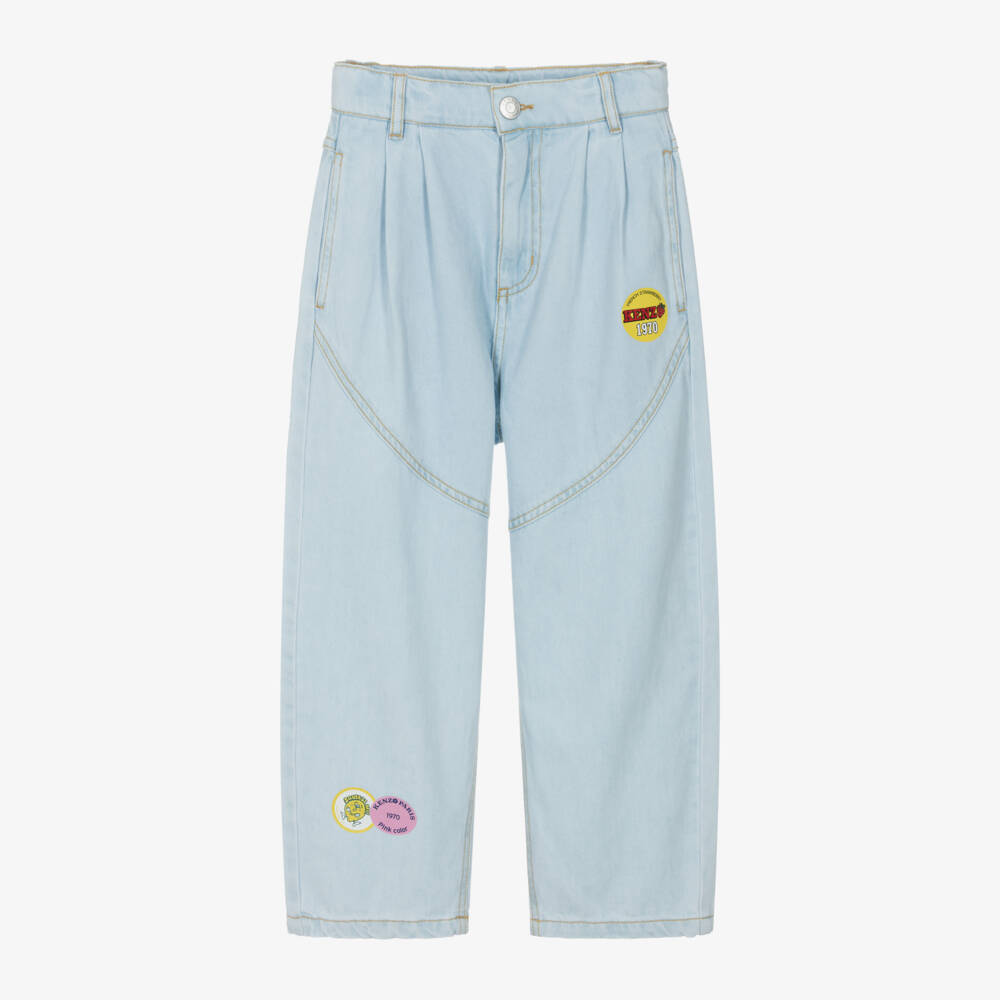 KENZO KIDS-بنطلون جينز أزرق ناعم للبنات | Childrensalon Outlet