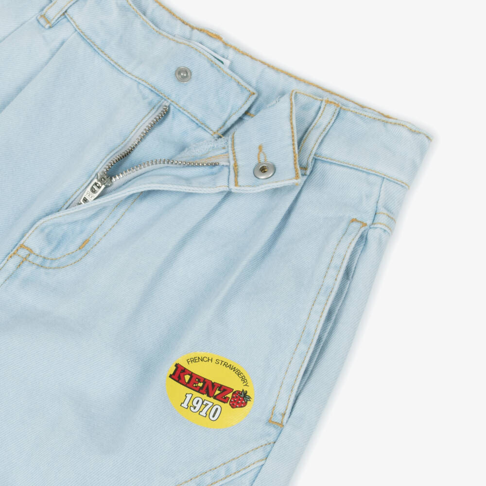 KENZO KIDS-Girls Soft Blue Denim Trousers | Childrensalon Outlet