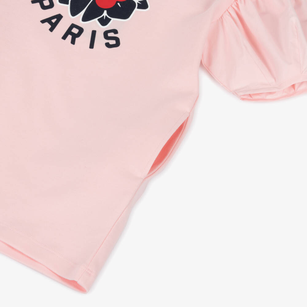 KENZO KIDS-Girls Soft Pink Floral Dress | Childrensalon Outlet
