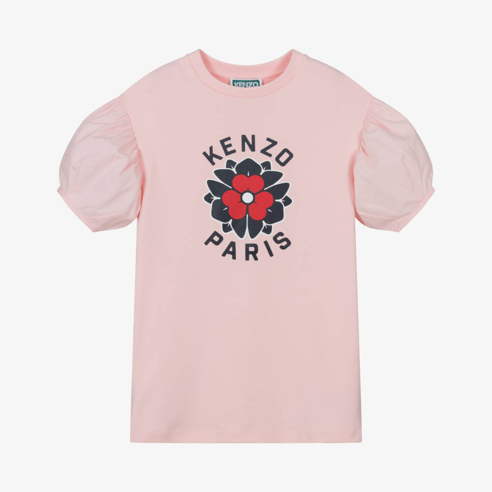 KENZO KIDS-فستان زهري ناعم للبنات | Childrensalon Outlet