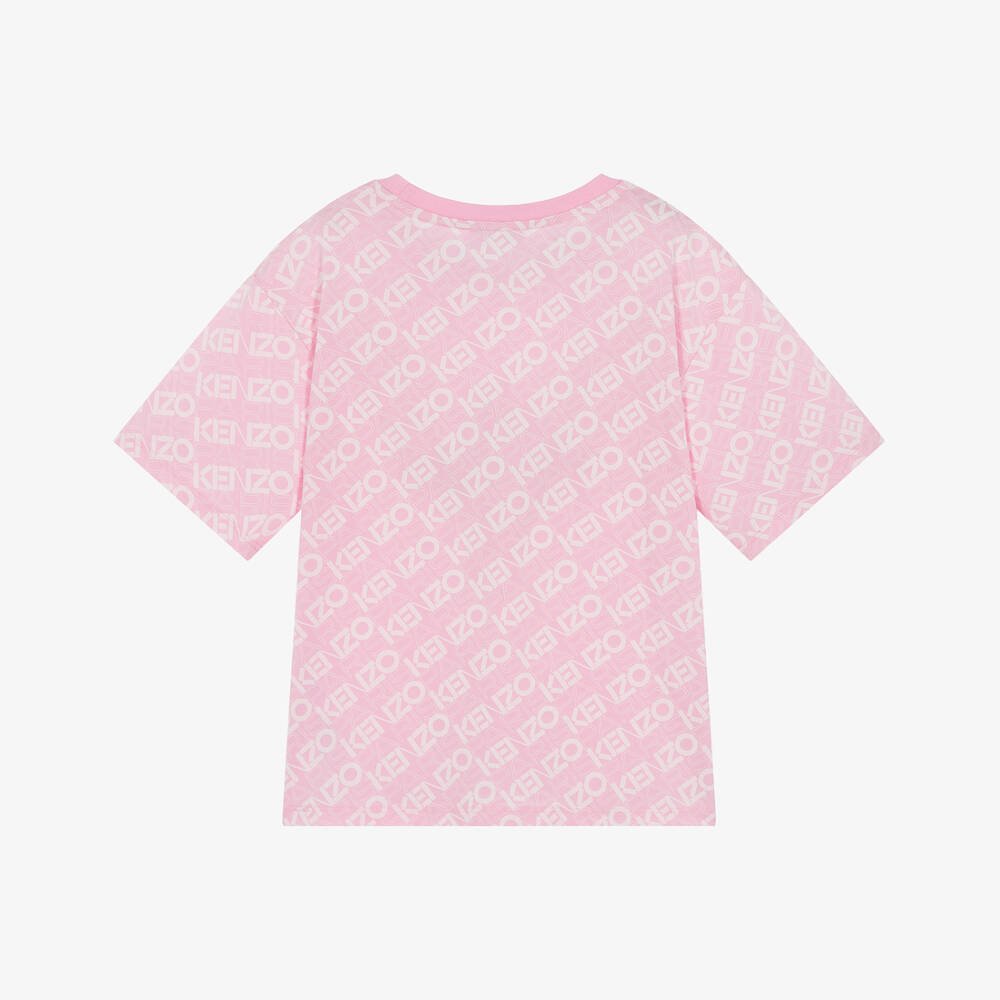 KENZO KIDS-Girls Soft Pink Logo Tee | Childrensalon Outlet