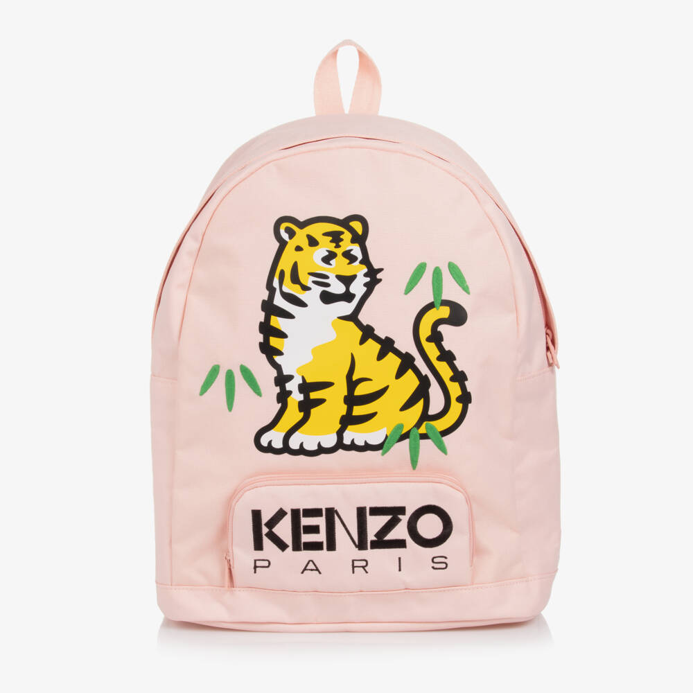 KENZO KIDS-Мягкий розовый рюкзак с тигром для девочек | Childrensalon Outlet