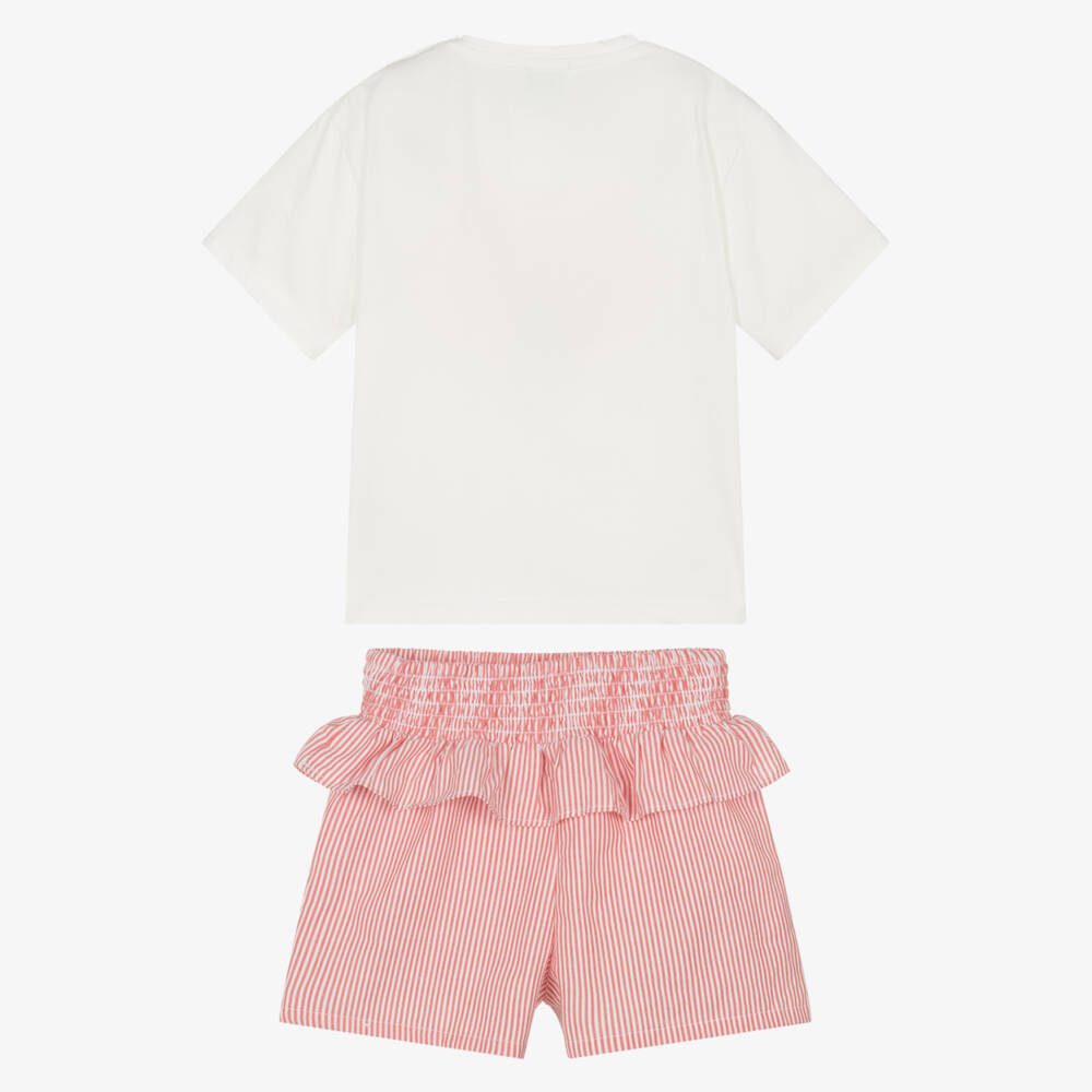 KENZO KIDS-Летний комплект полосатых хлопковых шорт для девочек | Childrensalon Outlet