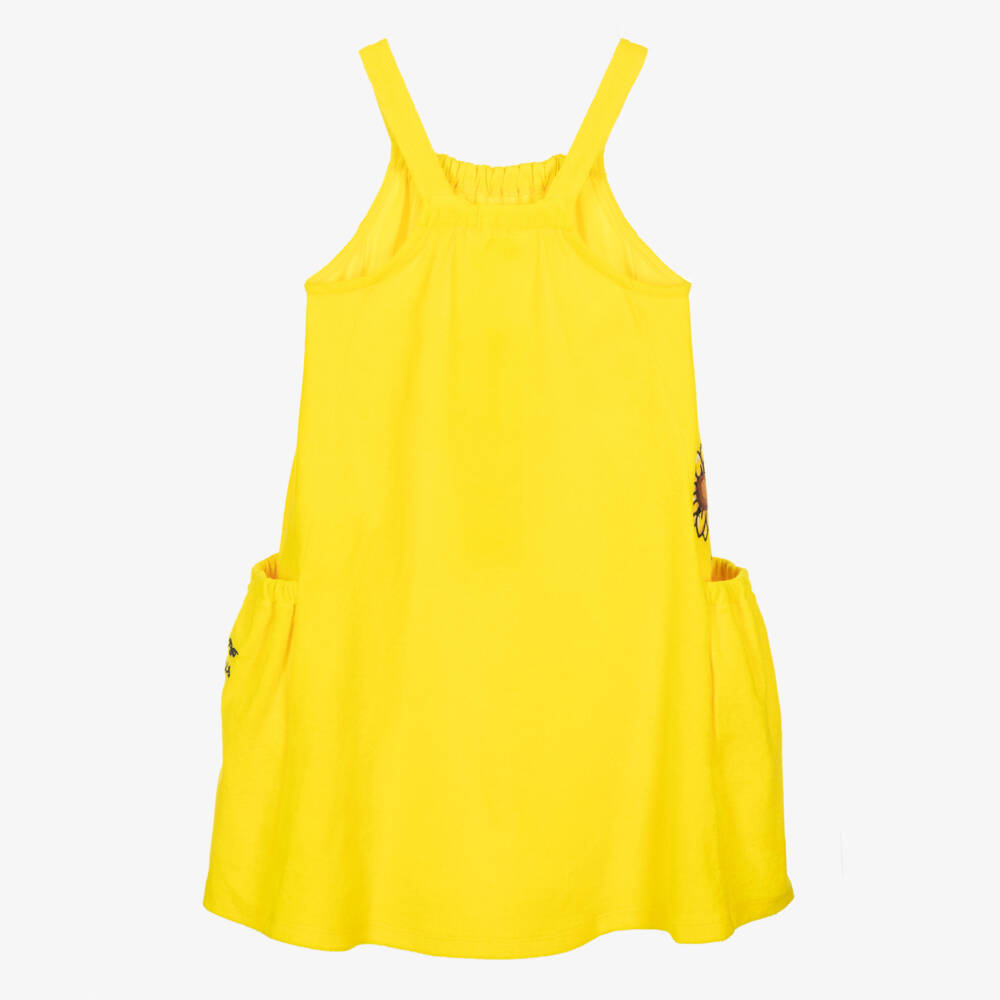 KENZO KIDS-Girls Sunflower Yellow Terry Dress | Childrensalon Outlet