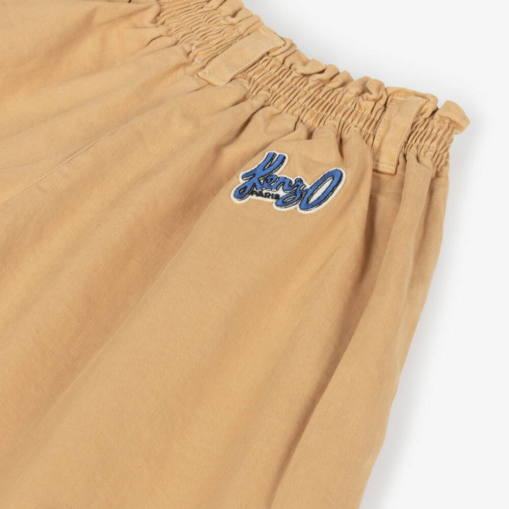 KENZO KIDS-Girls Tan Cotton Twill Culottes | Childrensalon Outlet
