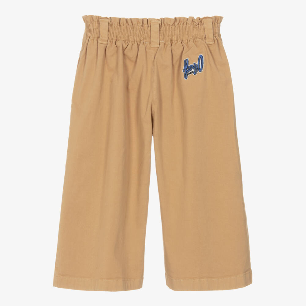 KENZO KIDS-Girls Tan Cotton Twill Culottes | Childrensalon Outlet