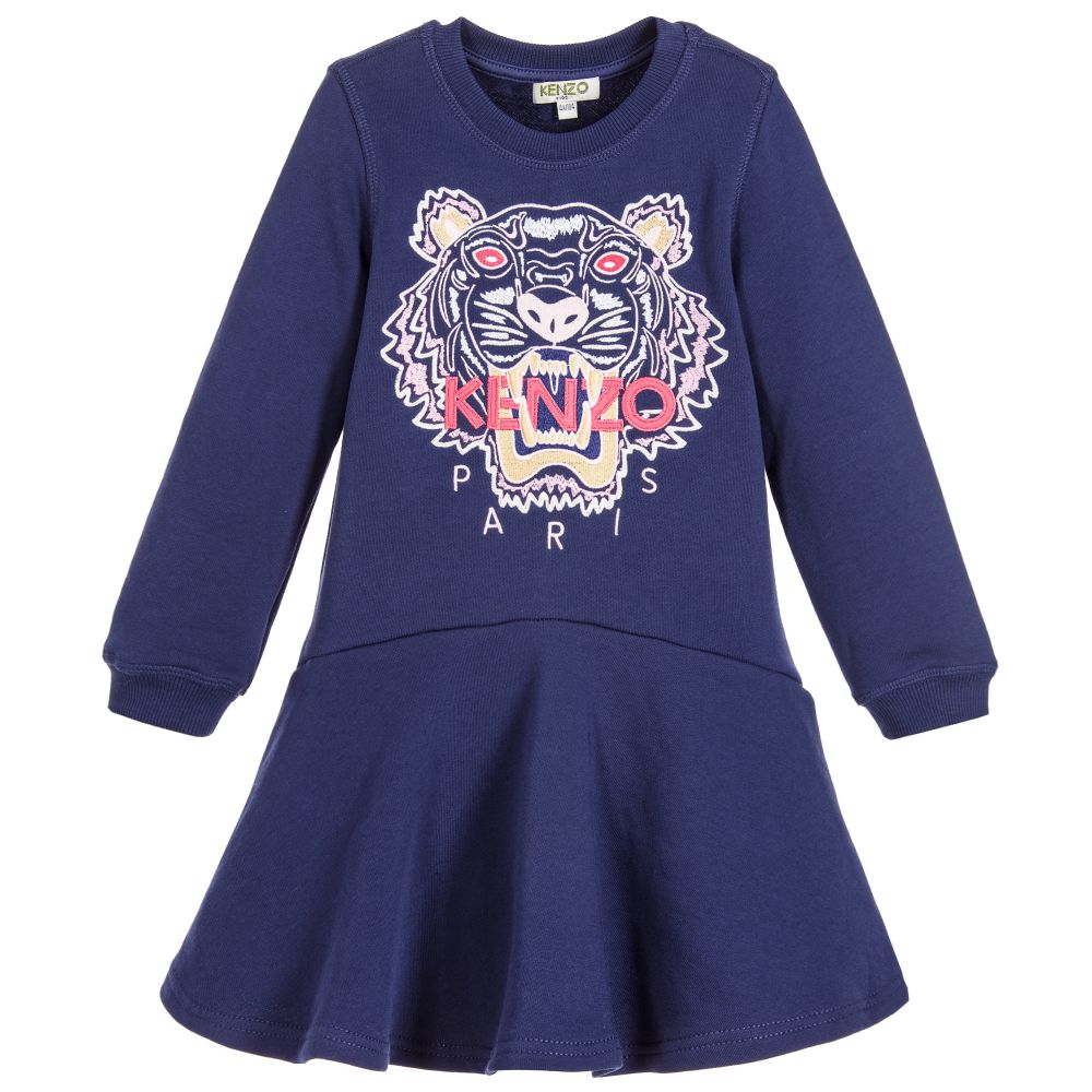 KENZO KIDS - Платье-толстовка с тигром для девочек | Childrensalon