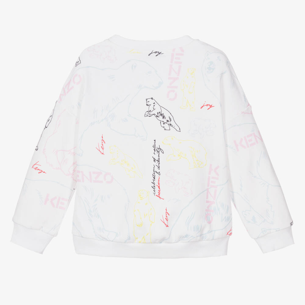 KENZO KIDS-Белый свитшот с медведями для девочек | Childrensalon Outlet