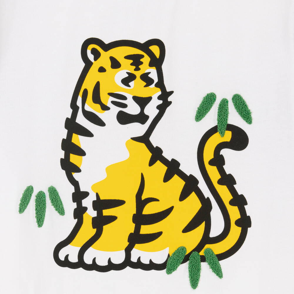 KENZO KIDS-Girls White Cotton KOTORA T-Shirt | Childrensalon Outlet