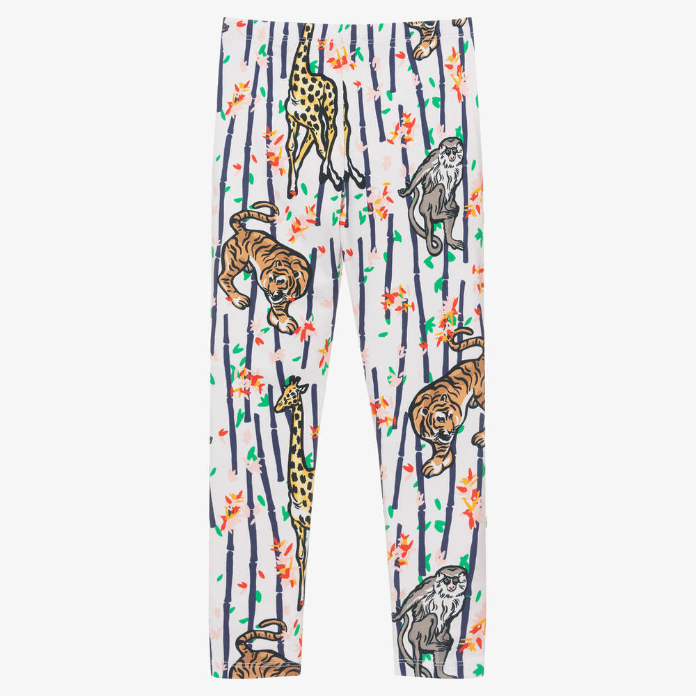 KENZO KIDS-ليغنغز قطن جيرسي لون أبيض للبنات | Childrensalon Outlet