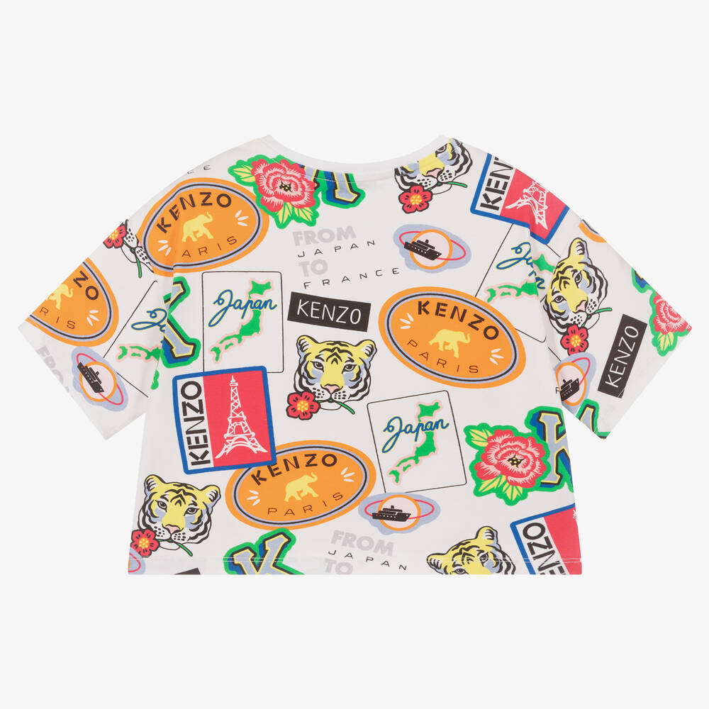 KENZO KIDS-Белая хлопковая футболка | Childrensalon Outlet