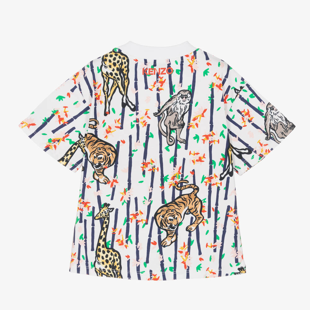 KENZO KIDS-Белая хлопковая футболка | Childrensalon Outlet