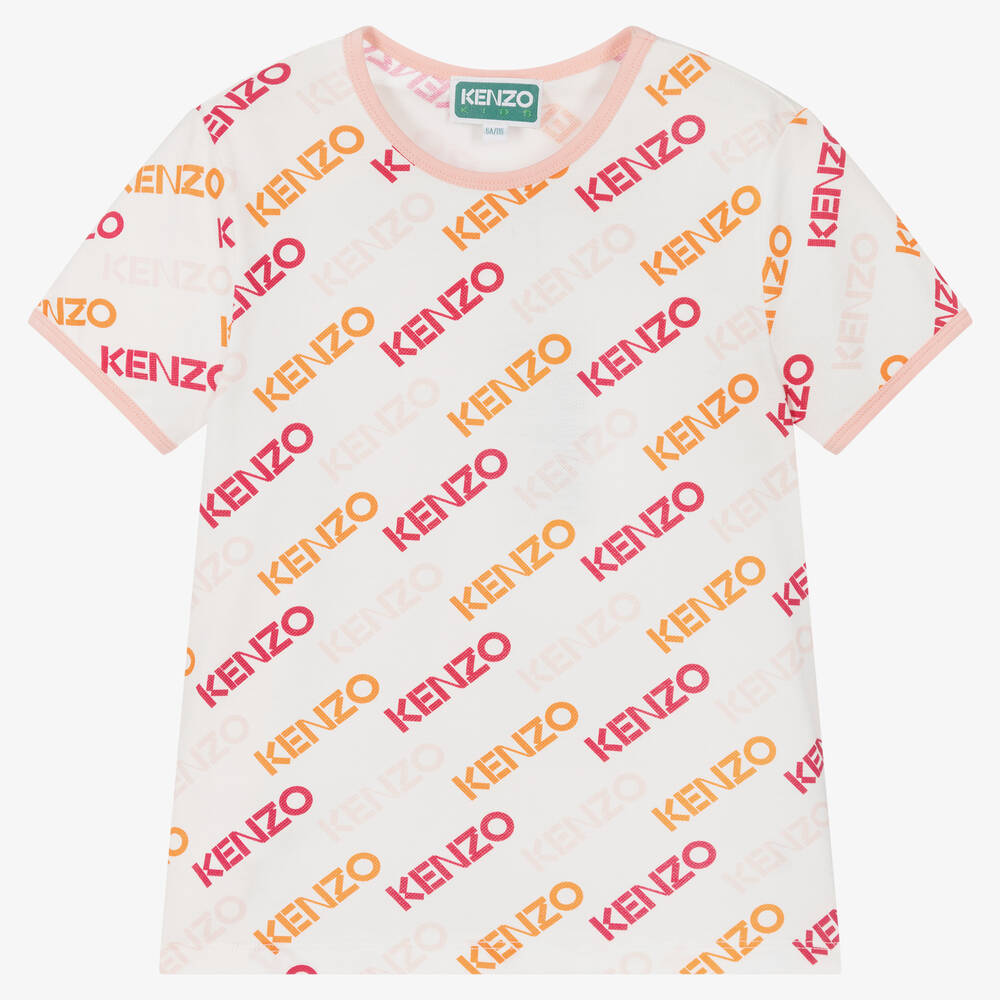 KENZO KIDS - Weißes Baumwollpikee-T-Shirt (M) | Childrensalon