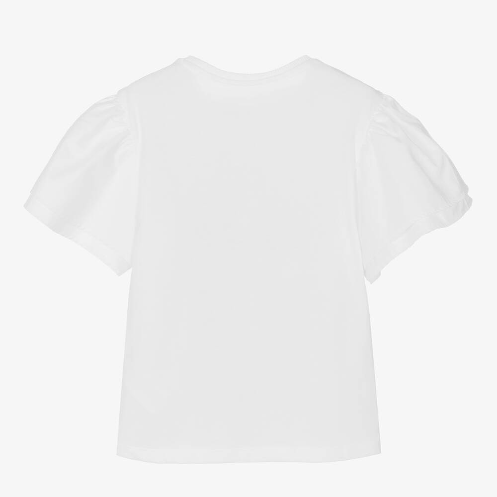 KENZO KIDS-Girls White Floral Logo T-Shirt | Childrensalon Outlet