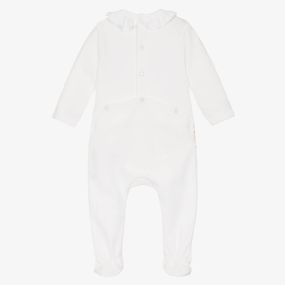 KENZO KIDS-أفرول بيبي غرو قطن جيرسي عضوي لون أبيض للمولودات | Childrensalon Outlet