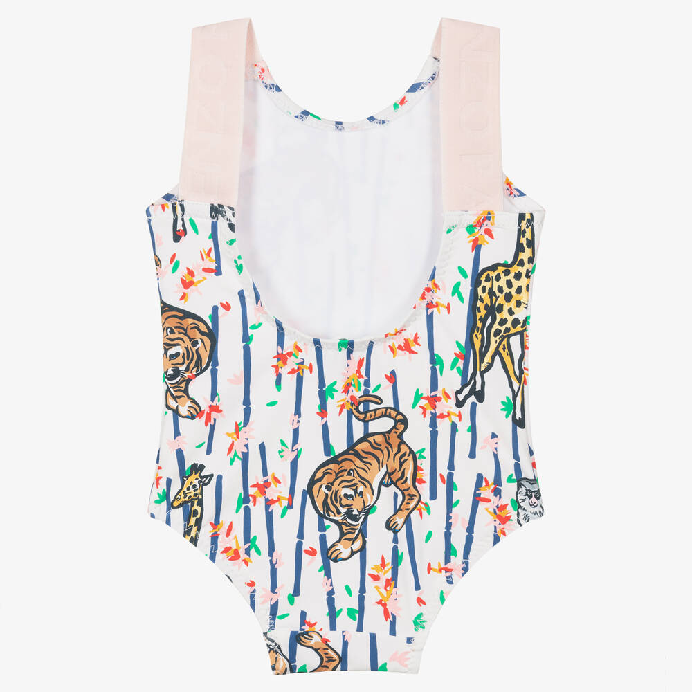 KENZO KIDS-مايّو لون أبيض وزهري للبنات | Childrensalon Outlet