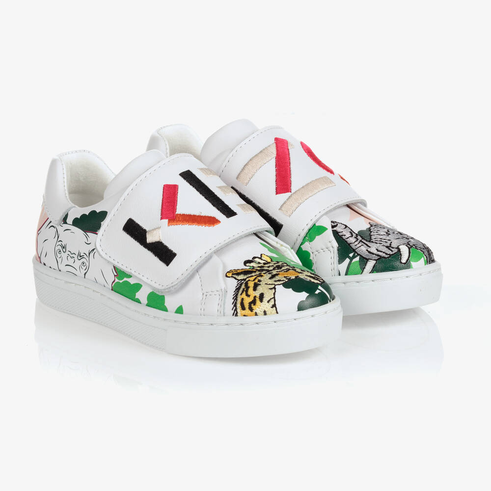 KENZO KIDS - Girls White Slip-On Trainers | Childrensalon