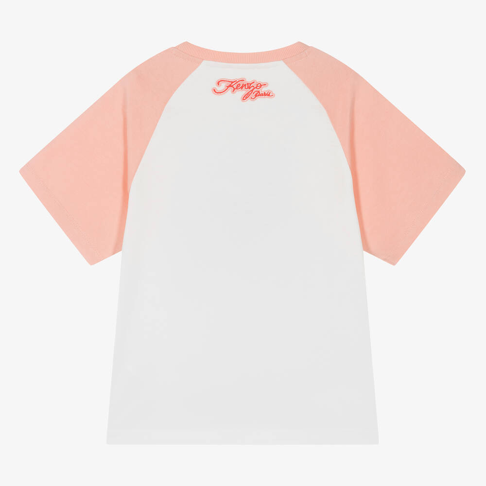 كينزو كيدز-تيشيرت قطن عضوي لون أبيض للبنات | Childrensalon Outlet