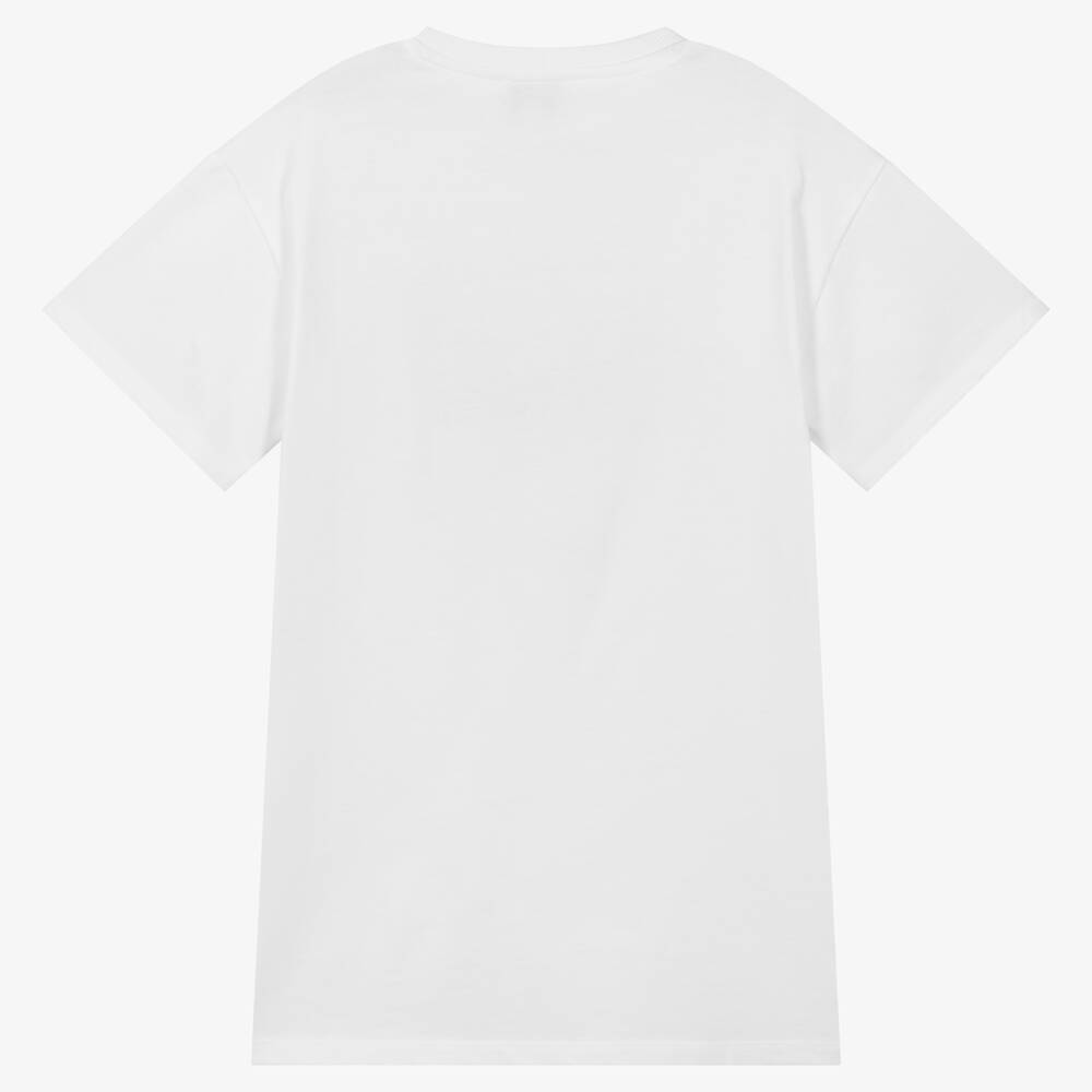 KENZO KIDS-Белое платье из органического хлопка с тигром | Childrensalon Outlet