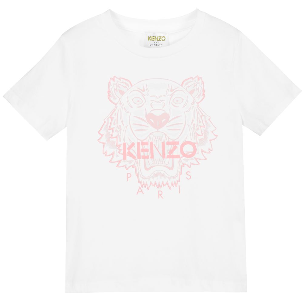 betyder Et hundrede år Bevæger sig KENZO KIDS - Girls White Tiger T-Shirt | Childrensalon Outlet