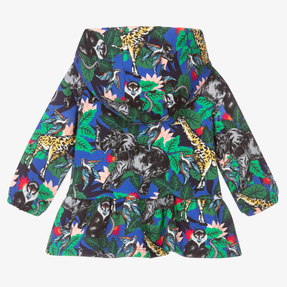 KENZO KIDS-Green & Blue Jungle Zip-Up Top | Childrensalon Outlet