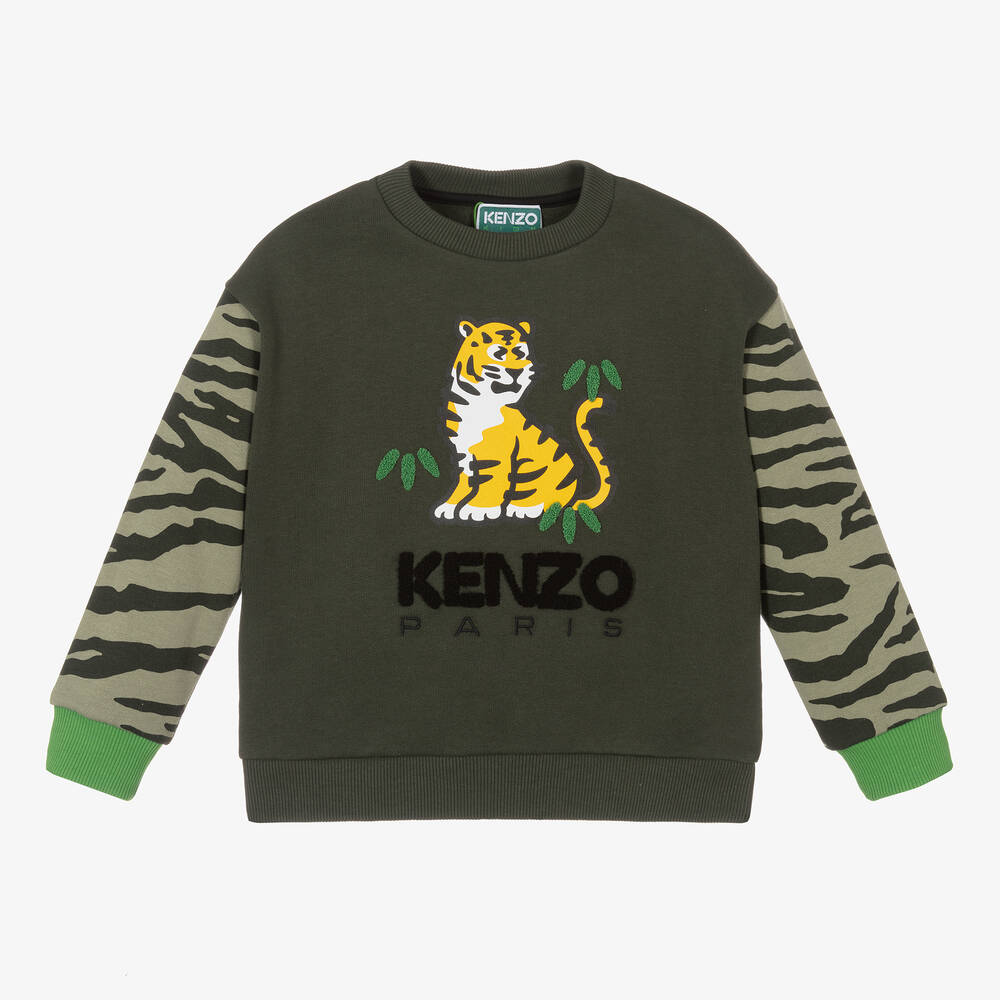 KENZO KIDS - Green Cotton KOTORA Sweatshirt   | Childrensalon
