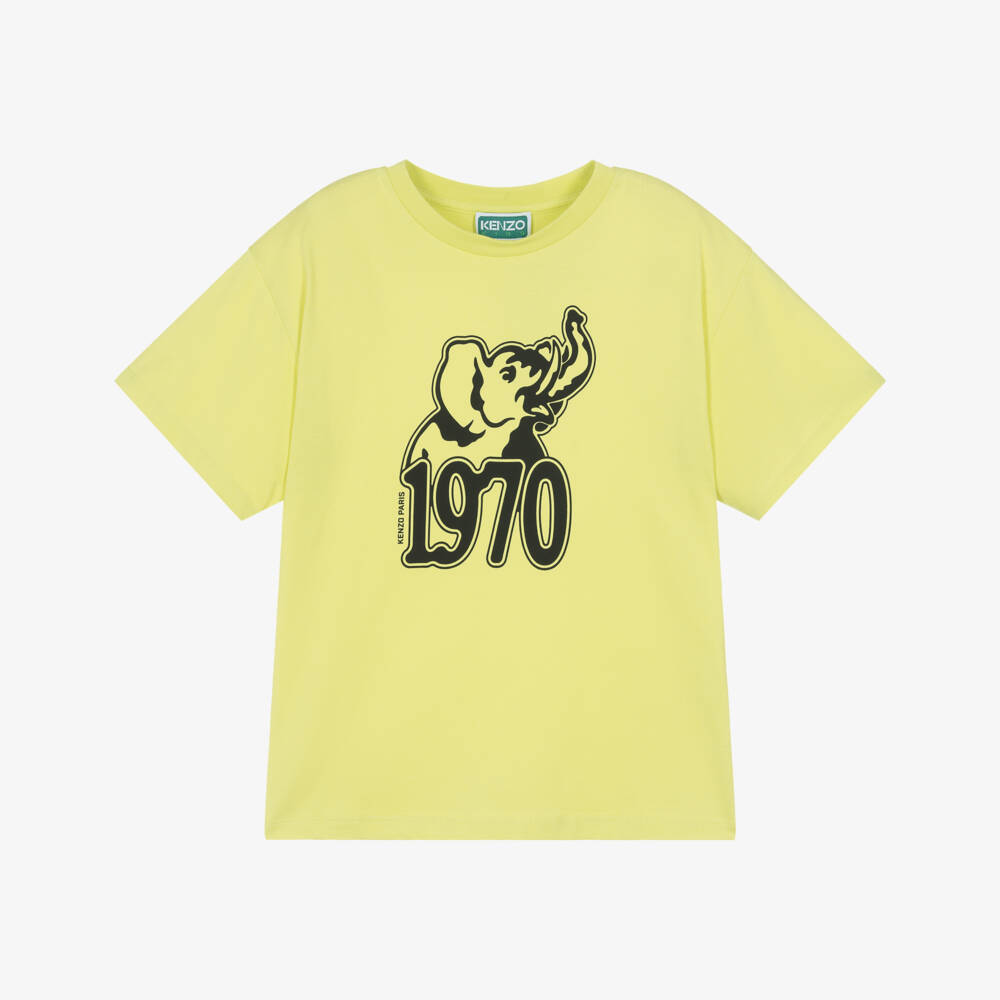 KENZO KIDS-Green Elephant Logo T-shirt | Childrensalon Outlet