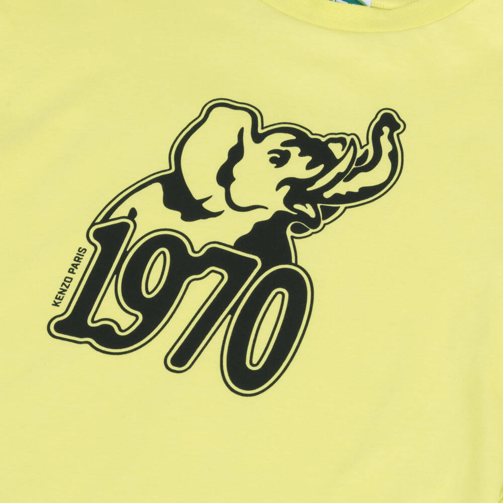 KENZO KIDS-Green Elephant Logo T-shirt | Childrensalon Outlet