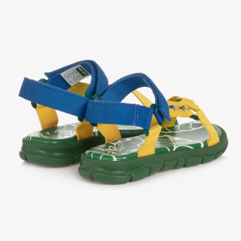 KENZO KIDS Green Yellow Velcro Sandals