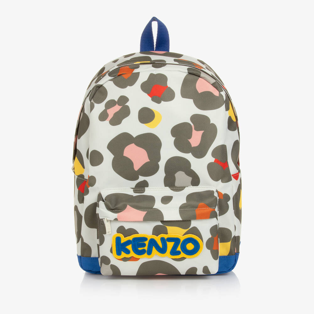 KENZO KIDS - Grauer Animal-Print-Rucksack 37 cm | Childrensalon