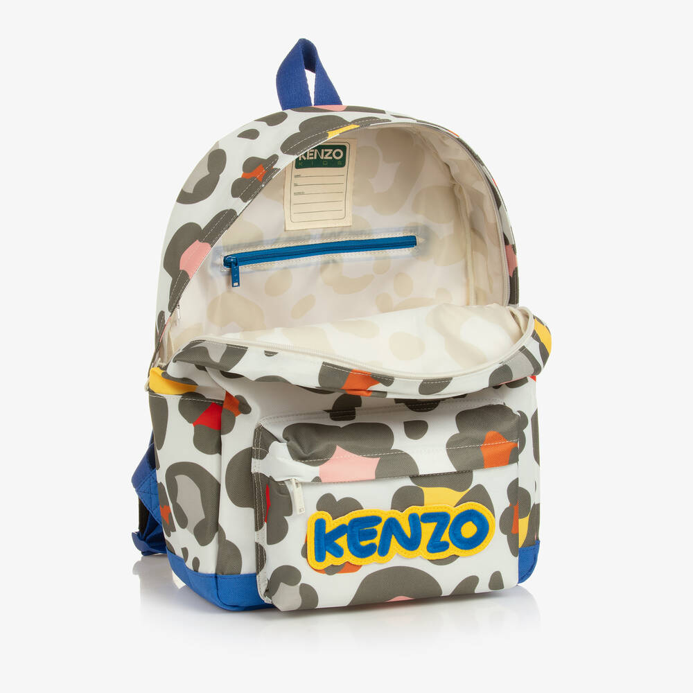 KENZO KIDS Grey Animal Print Backpack 37cm Childrensalon Outlet