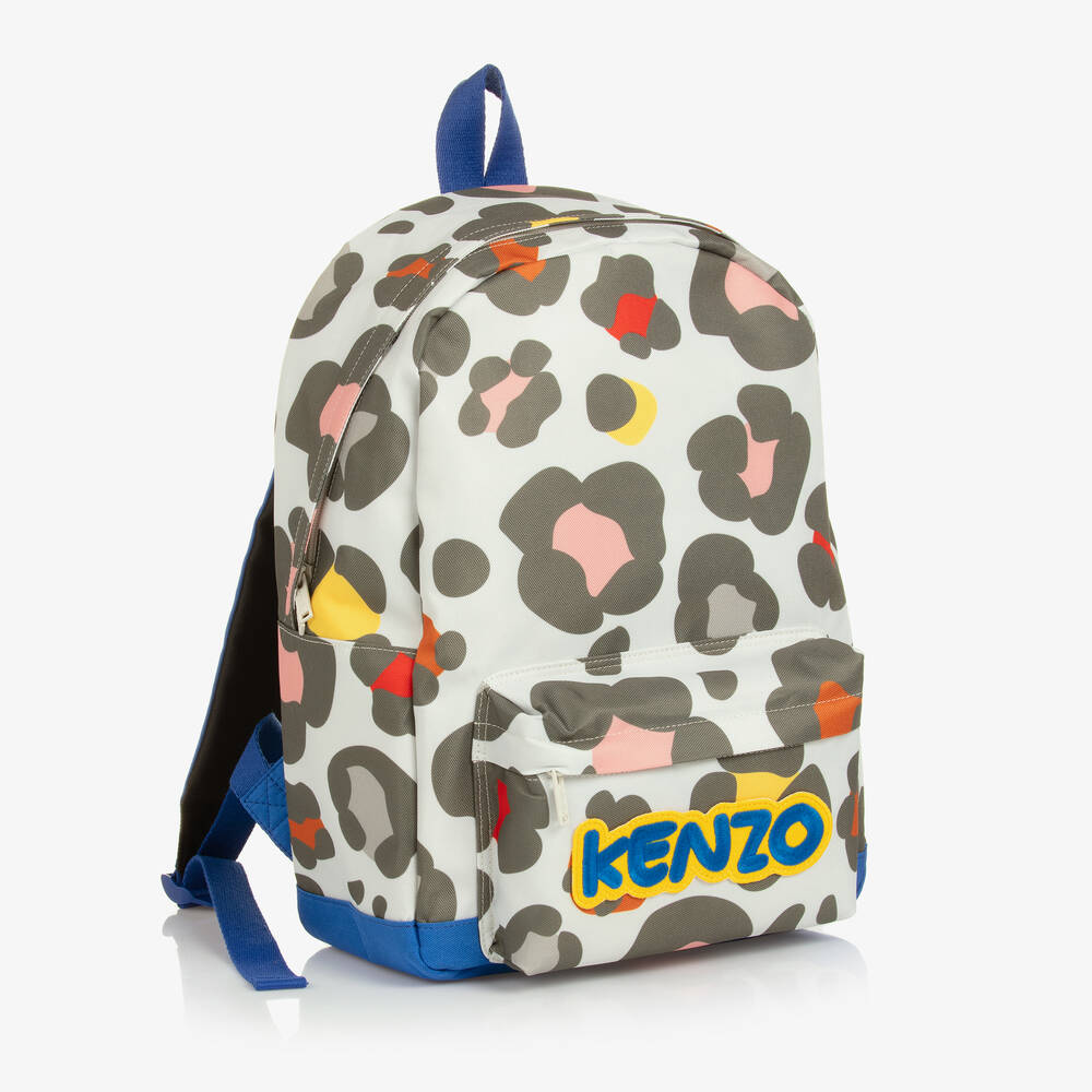 KENZO KIDS-Grey Animal Print Backpack (37cm) | Childrensalon Outlet
