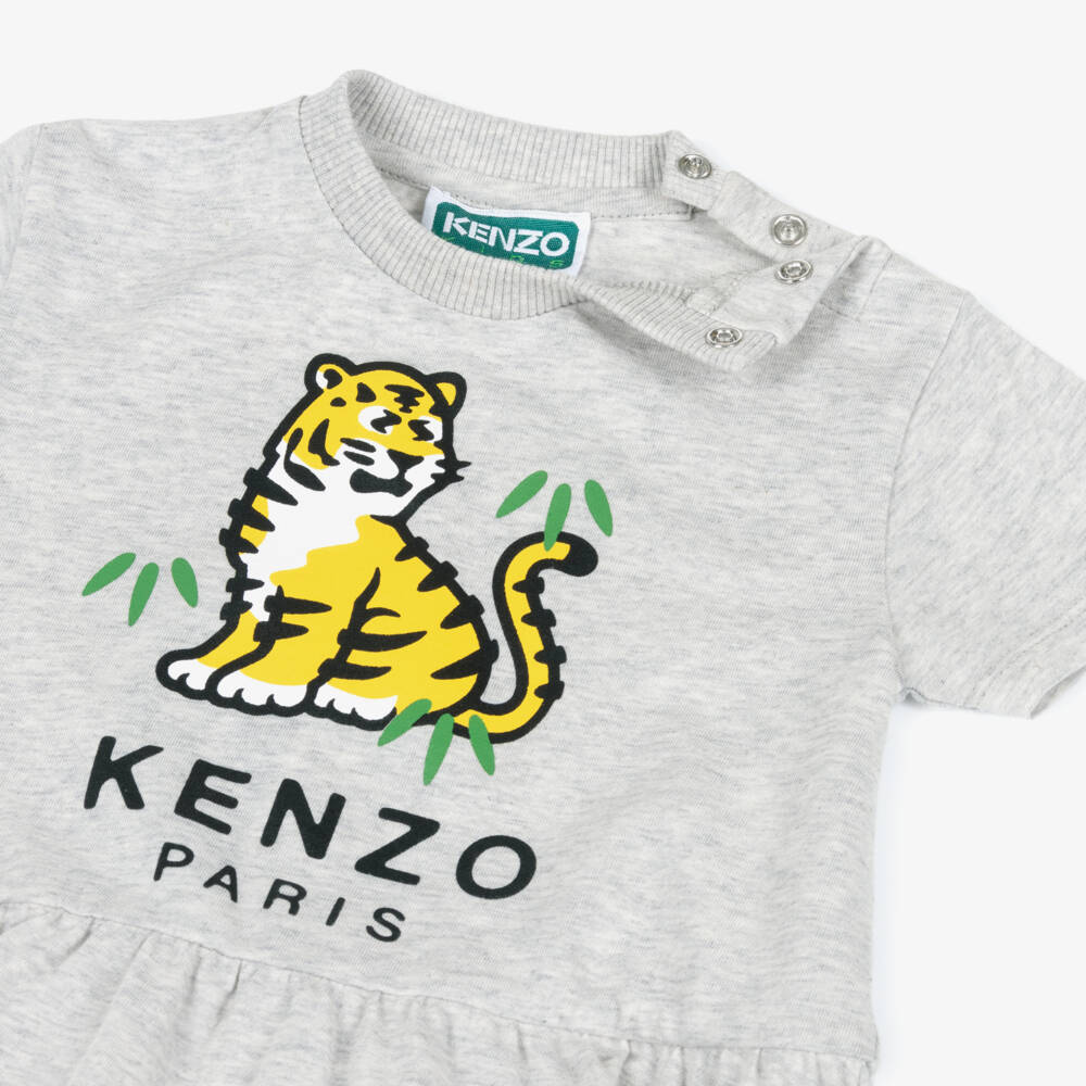 KENZO KIDS-Grey Katora Dress | Childrensalon Outlet