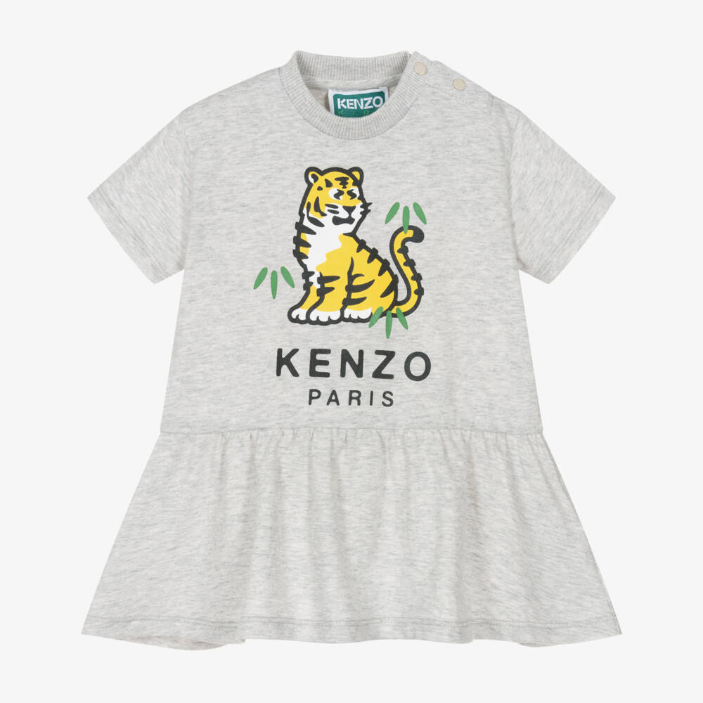 KENZO KIDS-Grey Katora Dress | Childrensalon Outlet