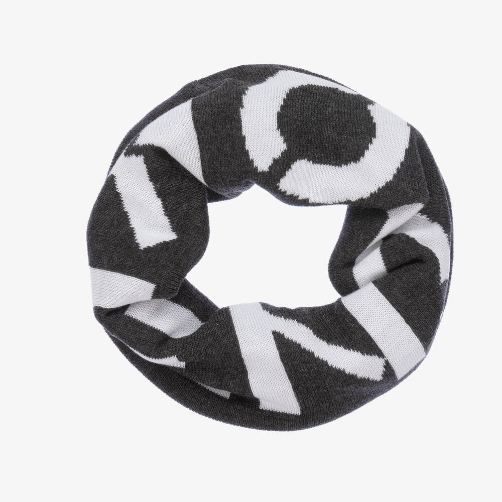 KENZO KIDS - Grey Knitted Logo Snood | Childrensalon