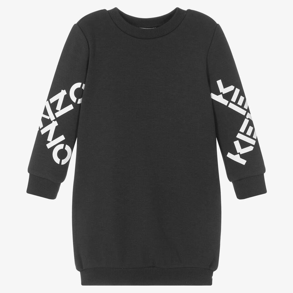 KENZO KIDS - Grey Logo Sweatshirt Dress | Childrensalon