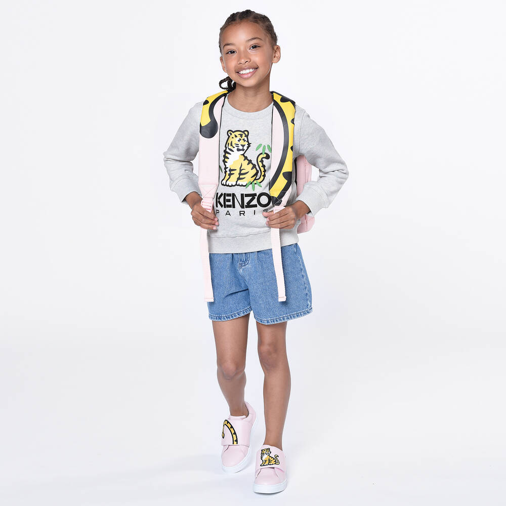 KENZO KIDS-Grey Marl Cotton KOTORA Sweatshirt | Childrensalon Outlet