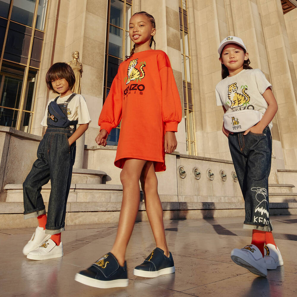 KENZO KIDS - Grau meliertes KOTORA T-Shirt | Childrensalon Outlet 