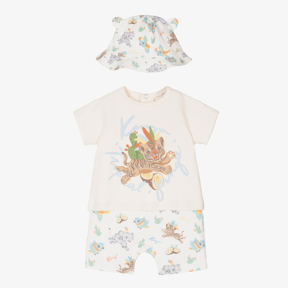 KENZO KIDS - Ivory & Blue Shortie Gift Set | Childrensalon