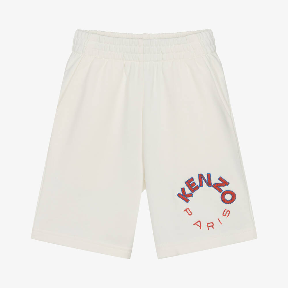 KENZO KIDS Short ivoire en jersey de coton Childrensalon Outlet