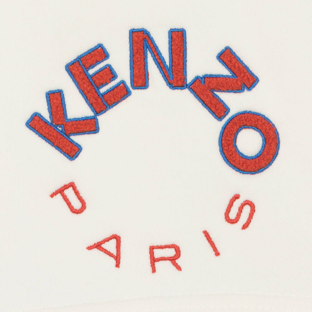 KENZO KIDS-Ivory Cotton Jersey Shorts | Childrensalon Outlet
