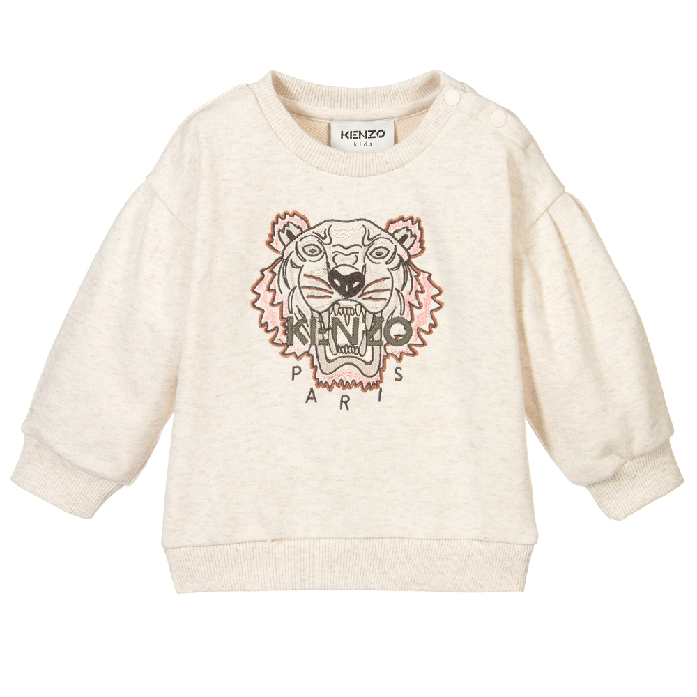 KENZO KIDS - Sweat-shirt beige en coton Tigre | Childrensalon