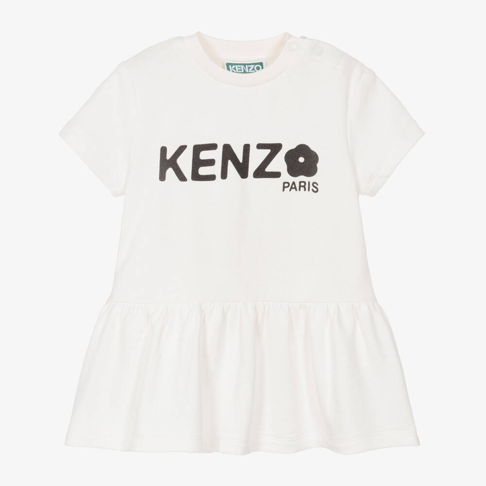 KENZO KIDS-Ivory Flower Dress | Childrensalon Outlet