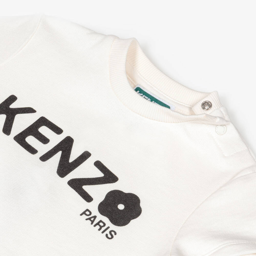 KENZO KIDS-Ivory Flower Dress | Childrensalon Outlet