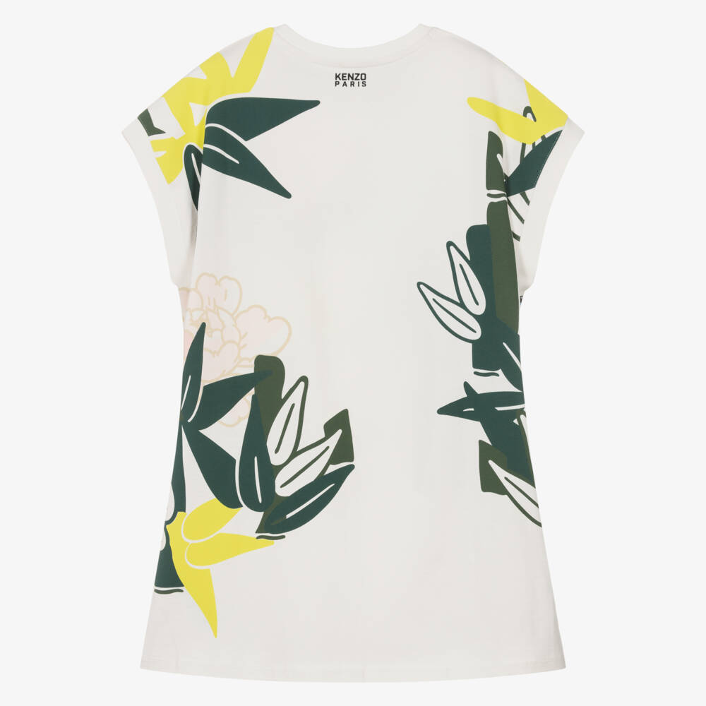 KENZO KIDS-Ivory Jungle Print Dress | Childrensalon Outlet
