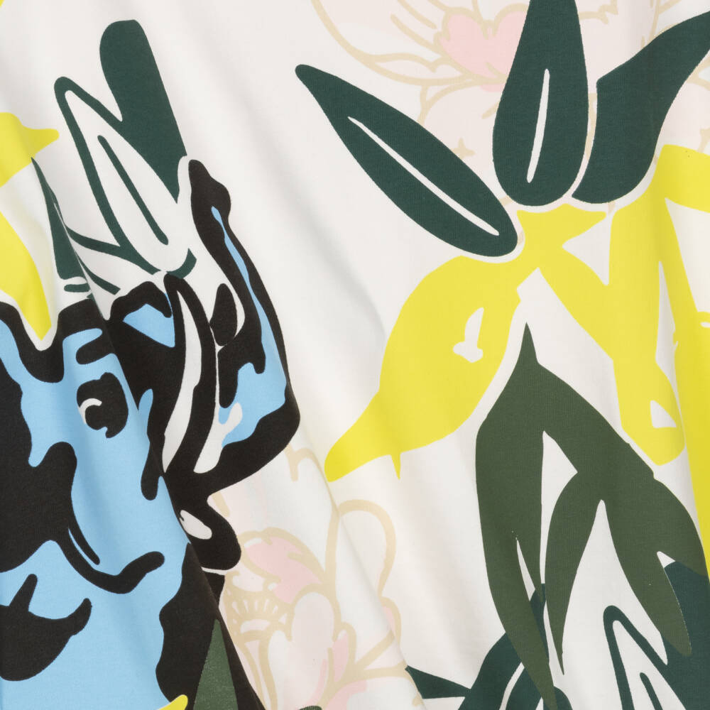 KENZO KIDS-Ivory Jungle Print Dress | Childrensalon Outlet