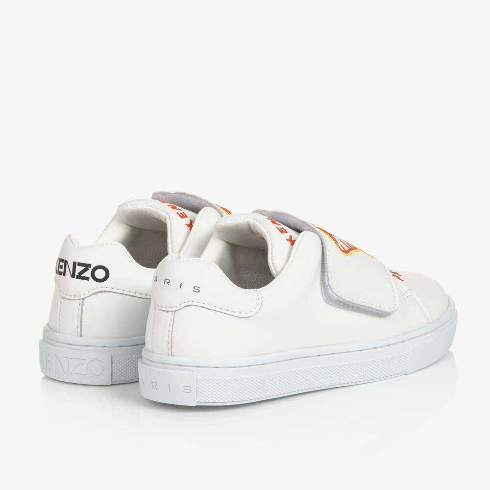 KENZO KIDS-Ivory Leather Elephant Trainers | Childrensalon Outlet